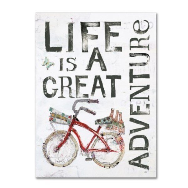 Kellie Day 'Life is a Great Adventure' Canvas Art, 14x19, Trademark Fine Art, Mfr#: WAP0344-C1419GG